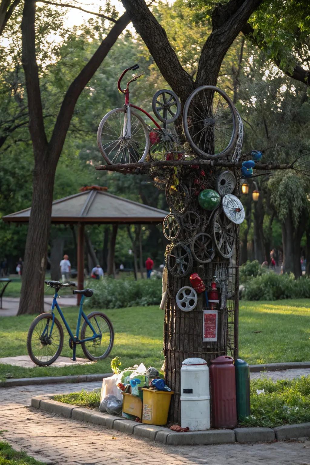 Repurposed sculptures add creative and surprising elements to park events.