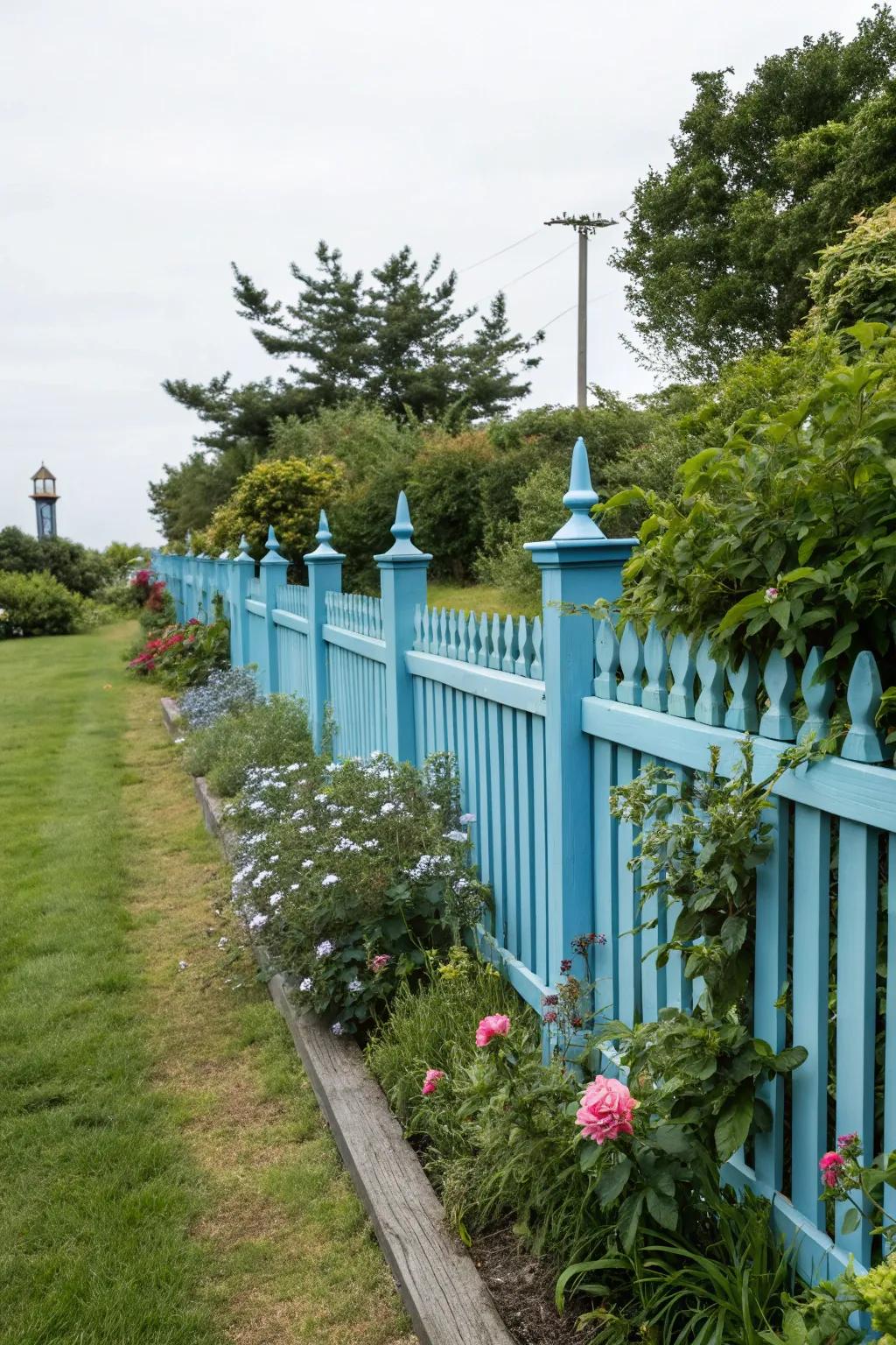 Ocean blues bring a serene coastal vibe to gardens.