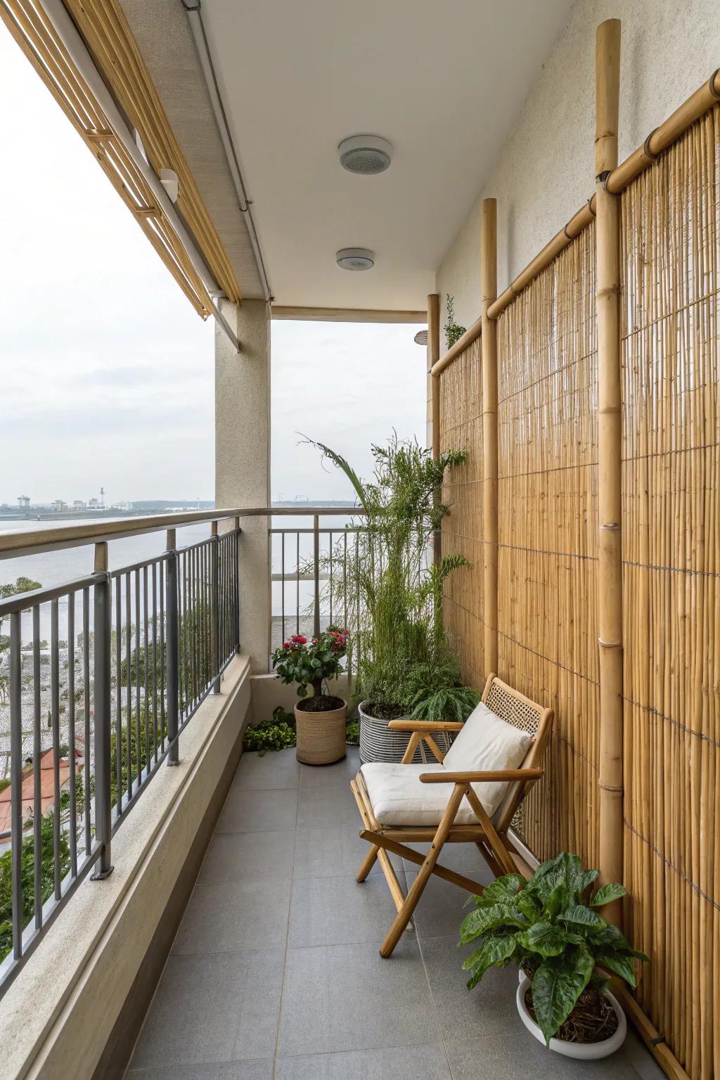 Bamboo dividers introduce a touch of zen.