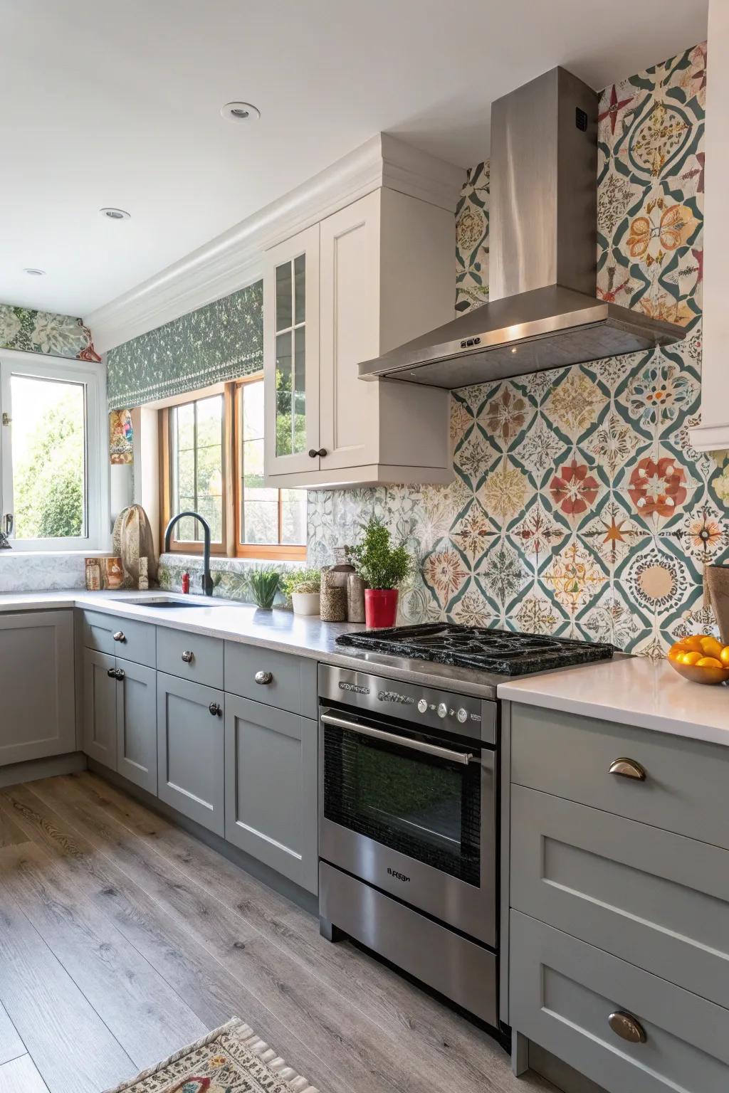 Achieve a stylish kitchen backsplash with easy peel and stick solutions.