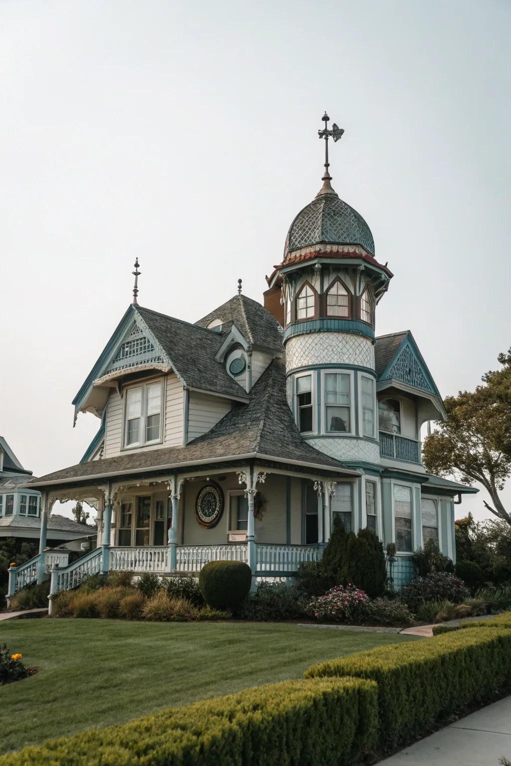 A house with a custom-designed cupola, full of artistic flair.