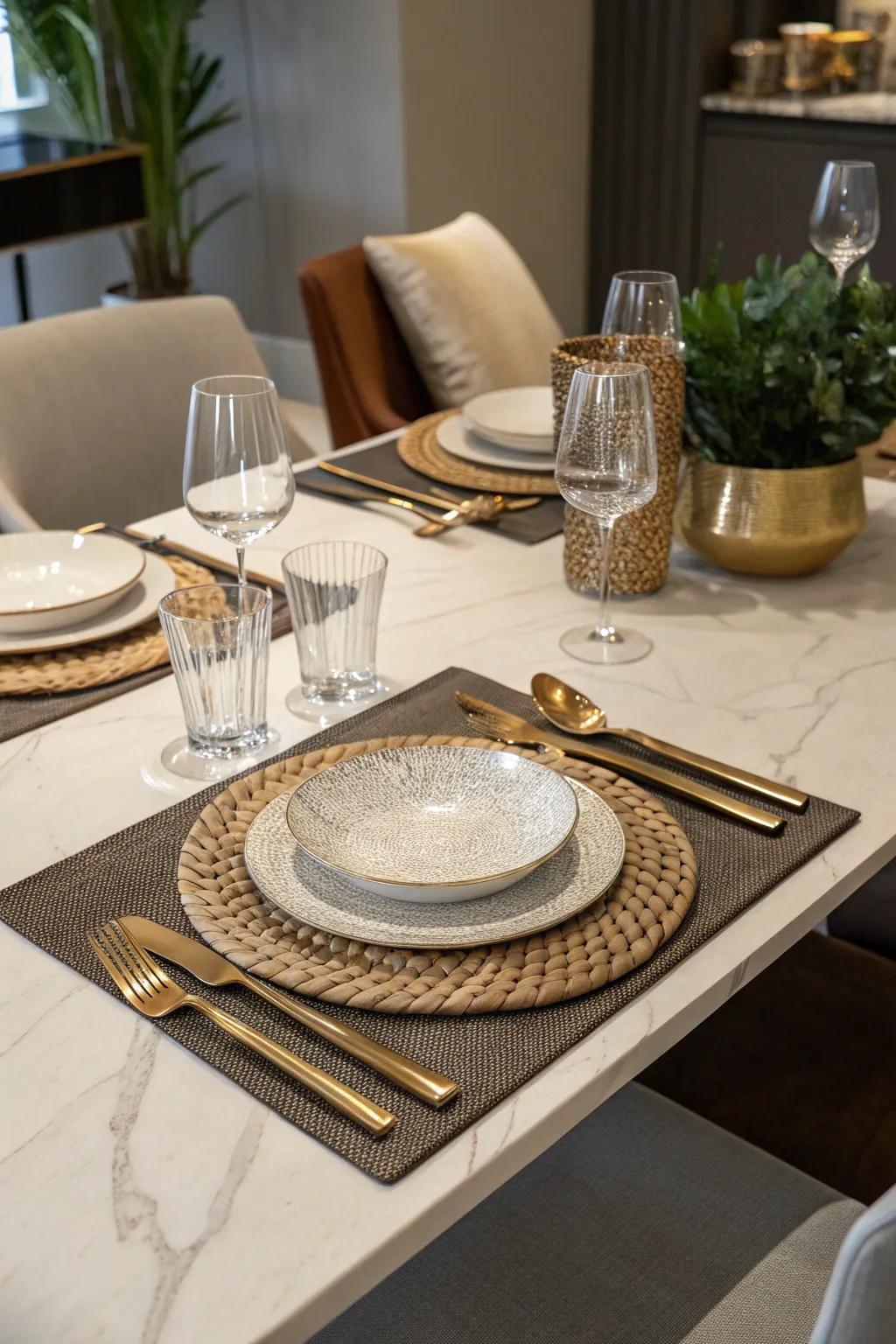 Eco-luxury designs offer sustainable luxury for your table.