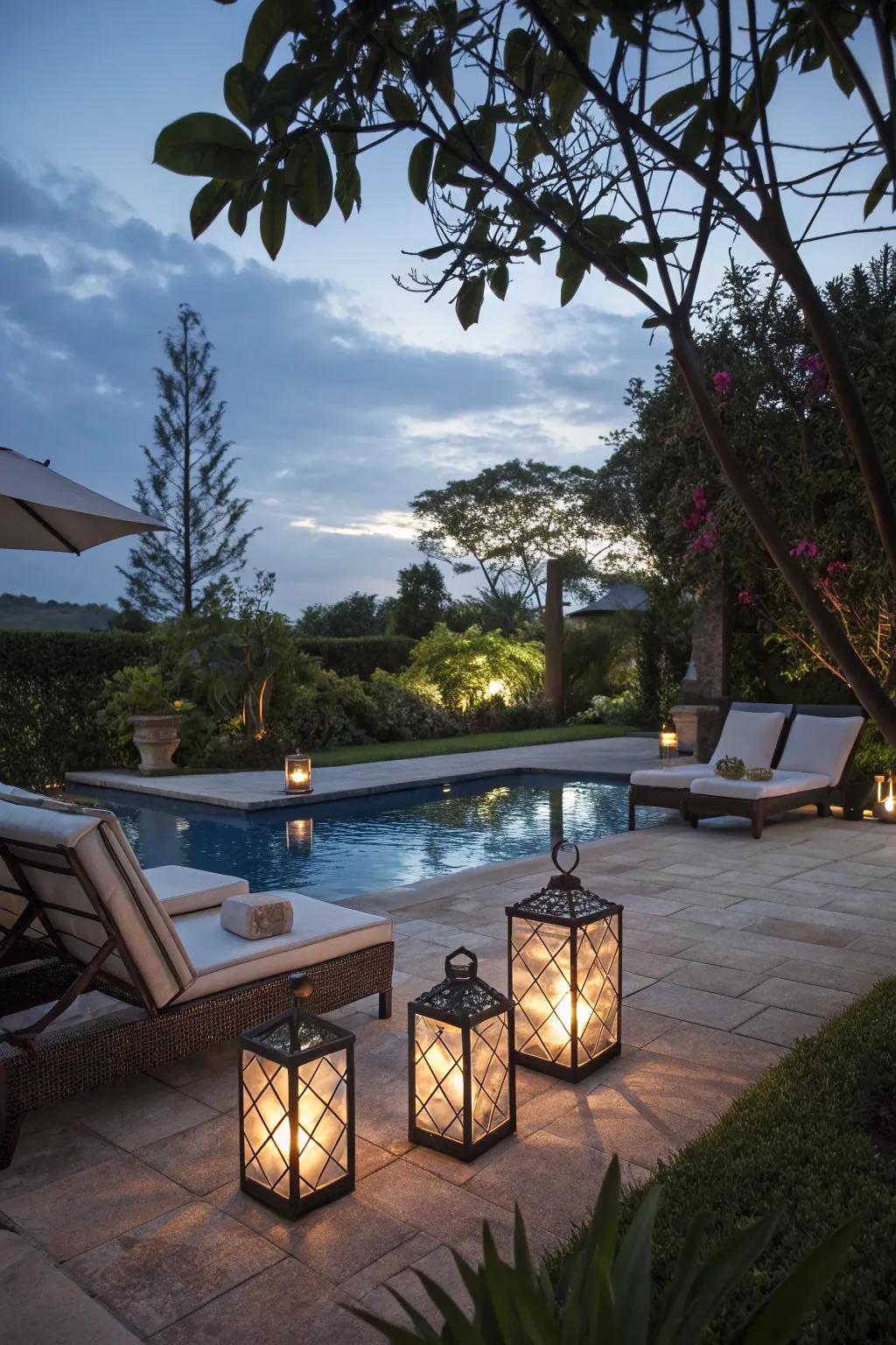 Portable lanterns provide flexible lighting options for any occasion.