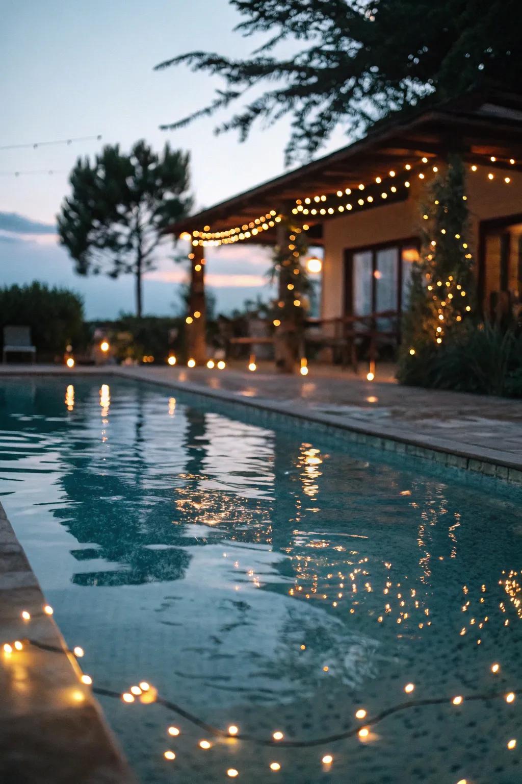 Reflective lighting renders your pool surface sparkle.