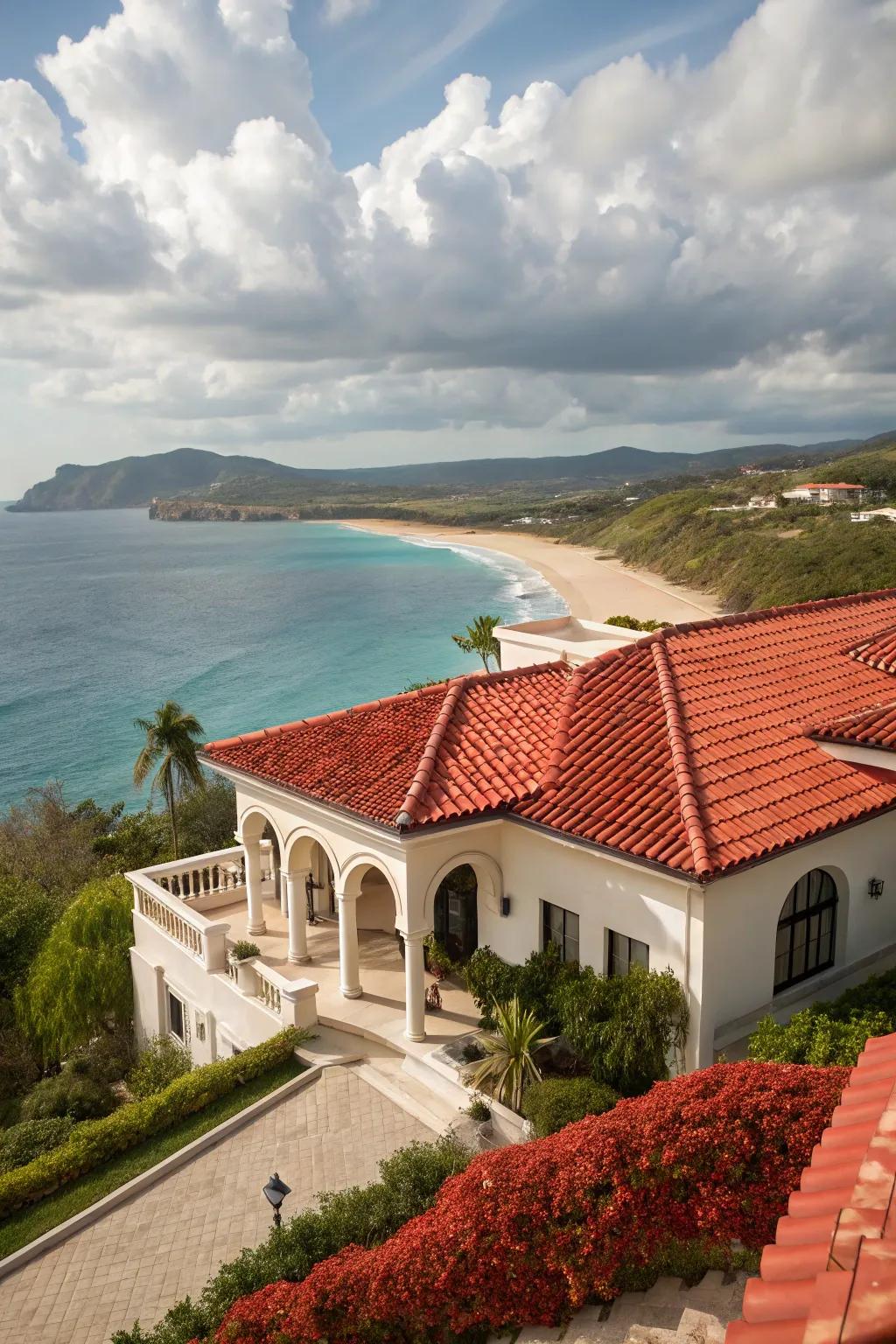 Clay roofs furnish Mediterranean charm and enduring robustness.