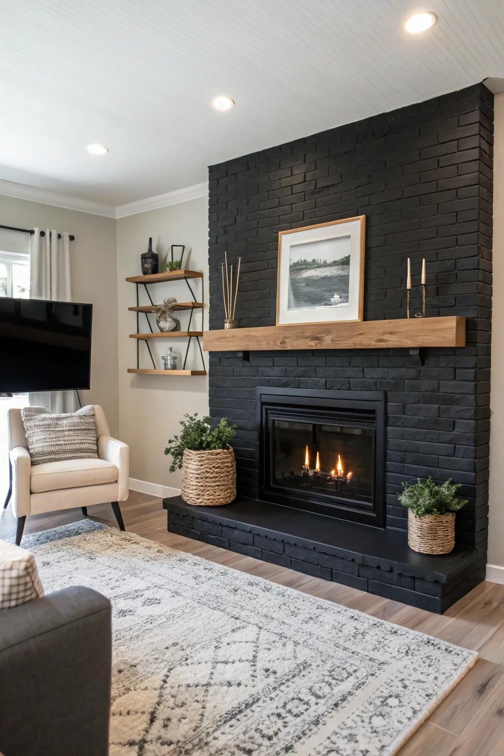 Black brick makes a bold, modern statement.