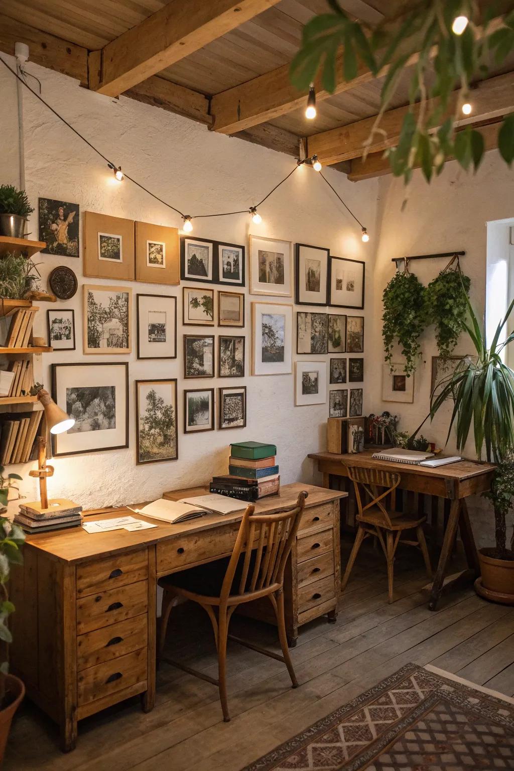 An image collection adds a personal signature on your country-themed office.