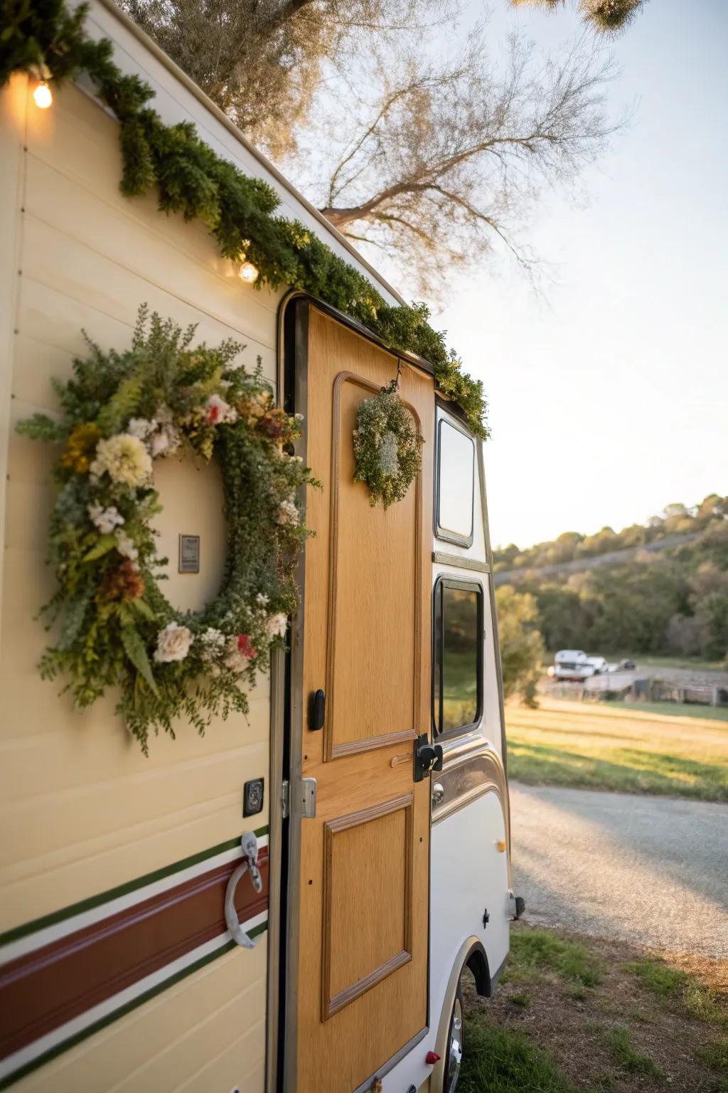 Wreaths add charm and a personal touch to your RV.