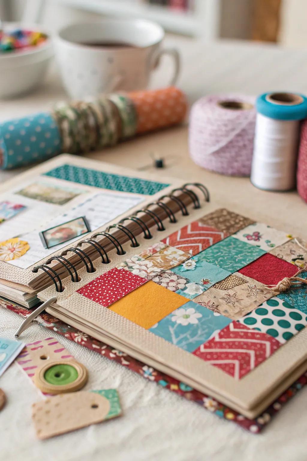 Fabric scraps that add depth and texture to your pages.