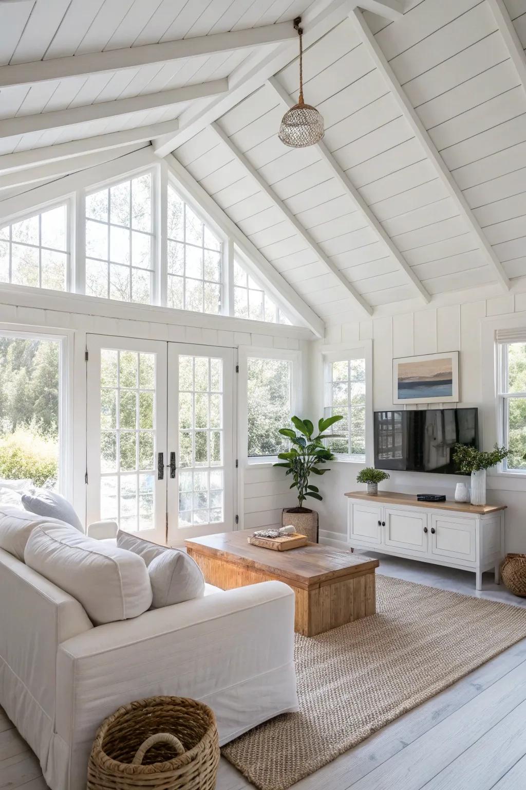 A light tone theme enhances spaciousness in the living area.