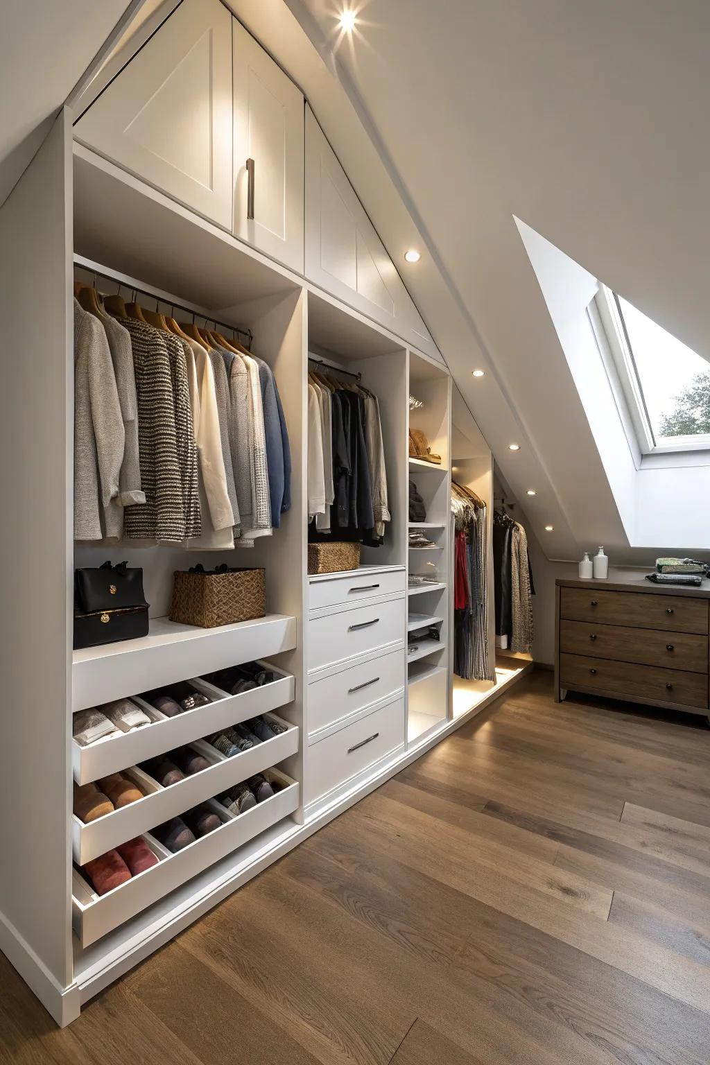 Hidden spaces offer discreet storage and maintain a tidy appearance.