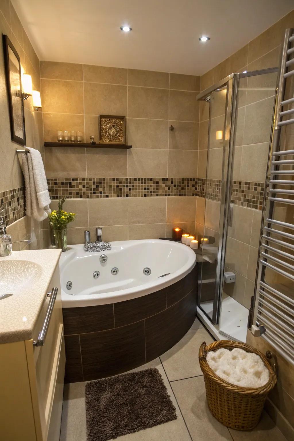 Compact tubs provide indulgence without compromising space.