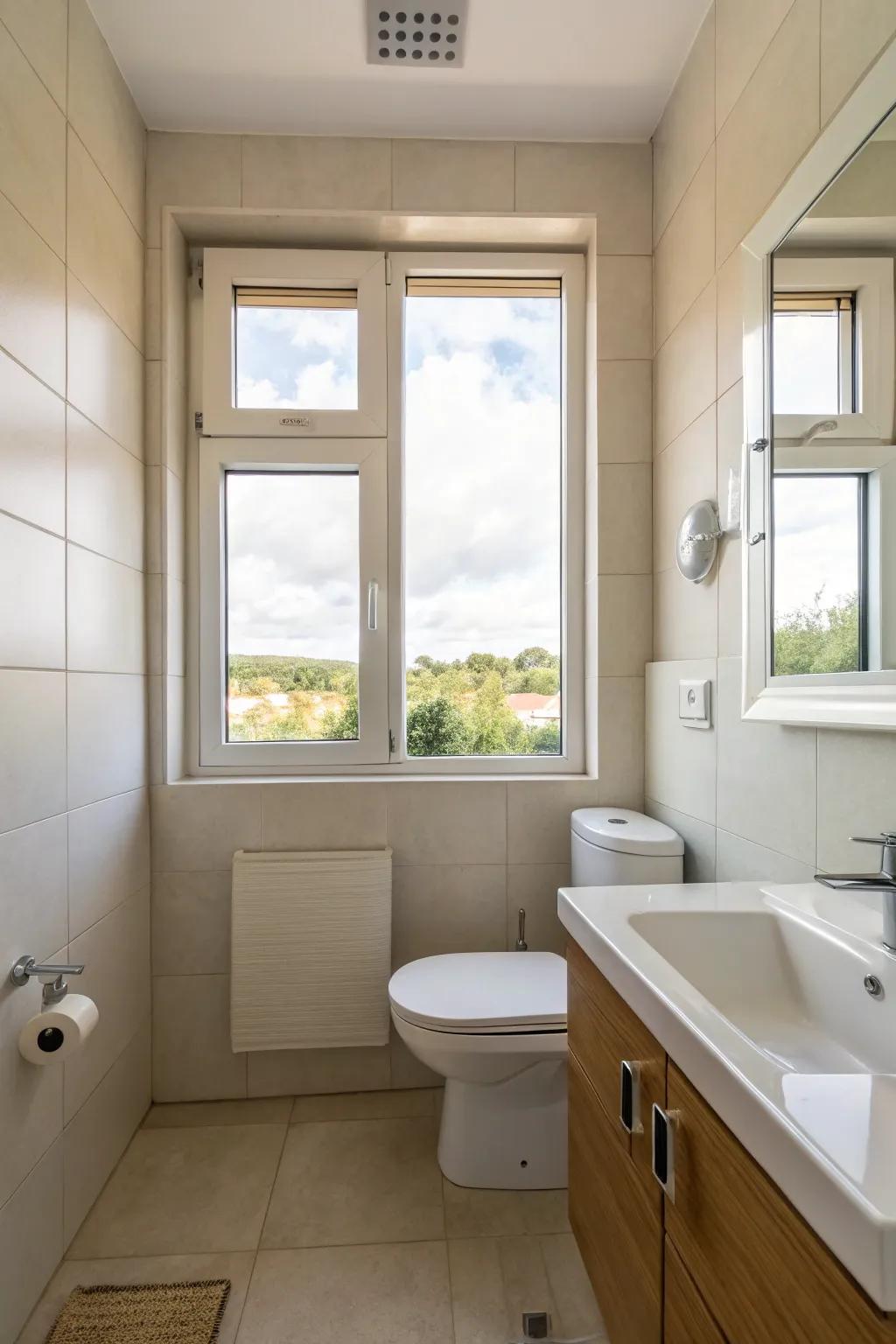 Wide windows maximize brightness and space.