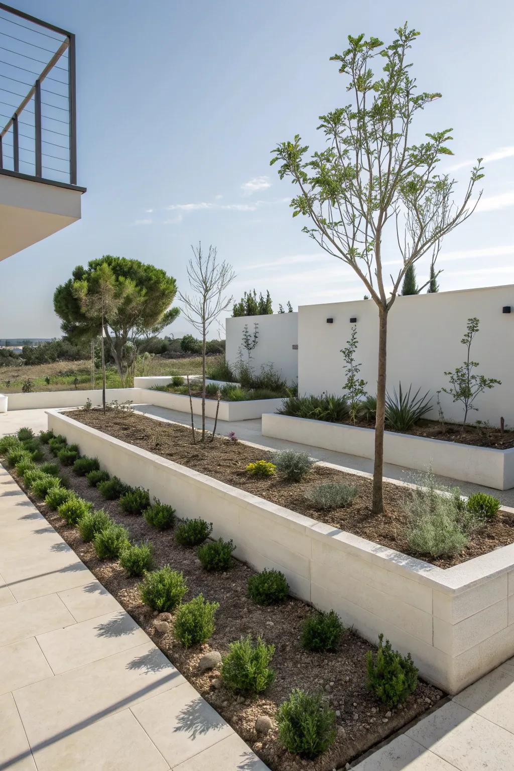 Modern minimalist gardens offer a sleek and stylish outdoor space.
