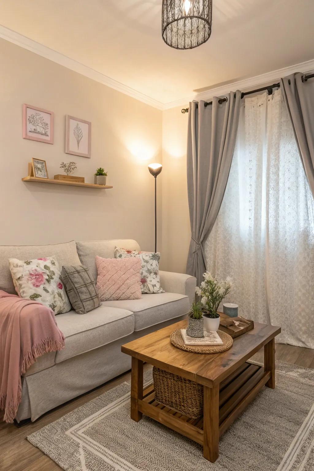 Light colors make small spaces feel more open and airy.