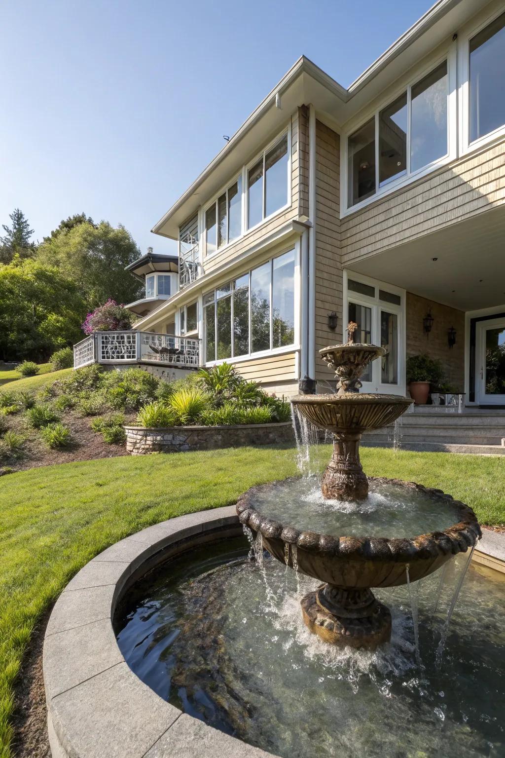 A water element incorporates tranquility and elegance.