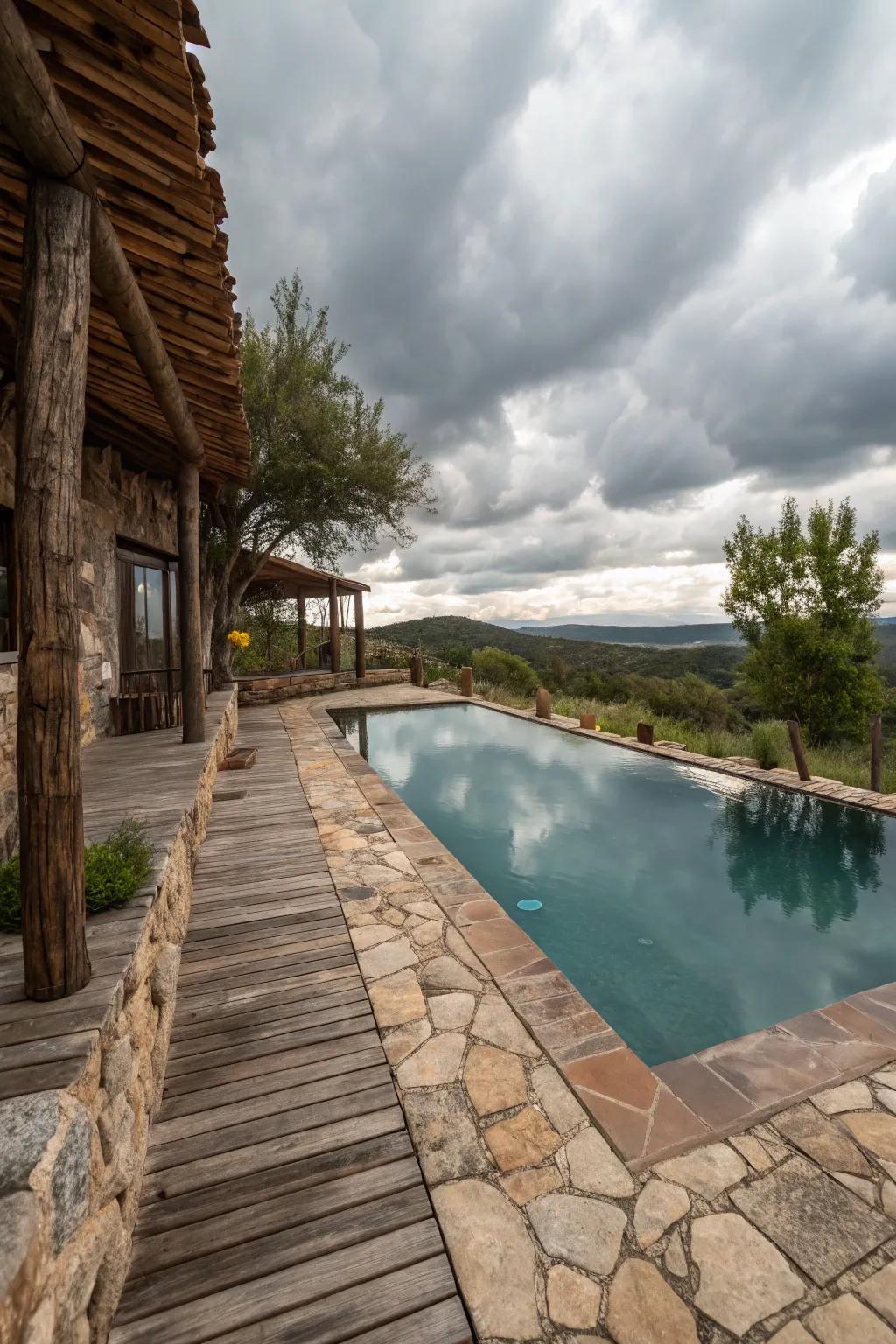 Capture rustic charm with a country-style spool pool.