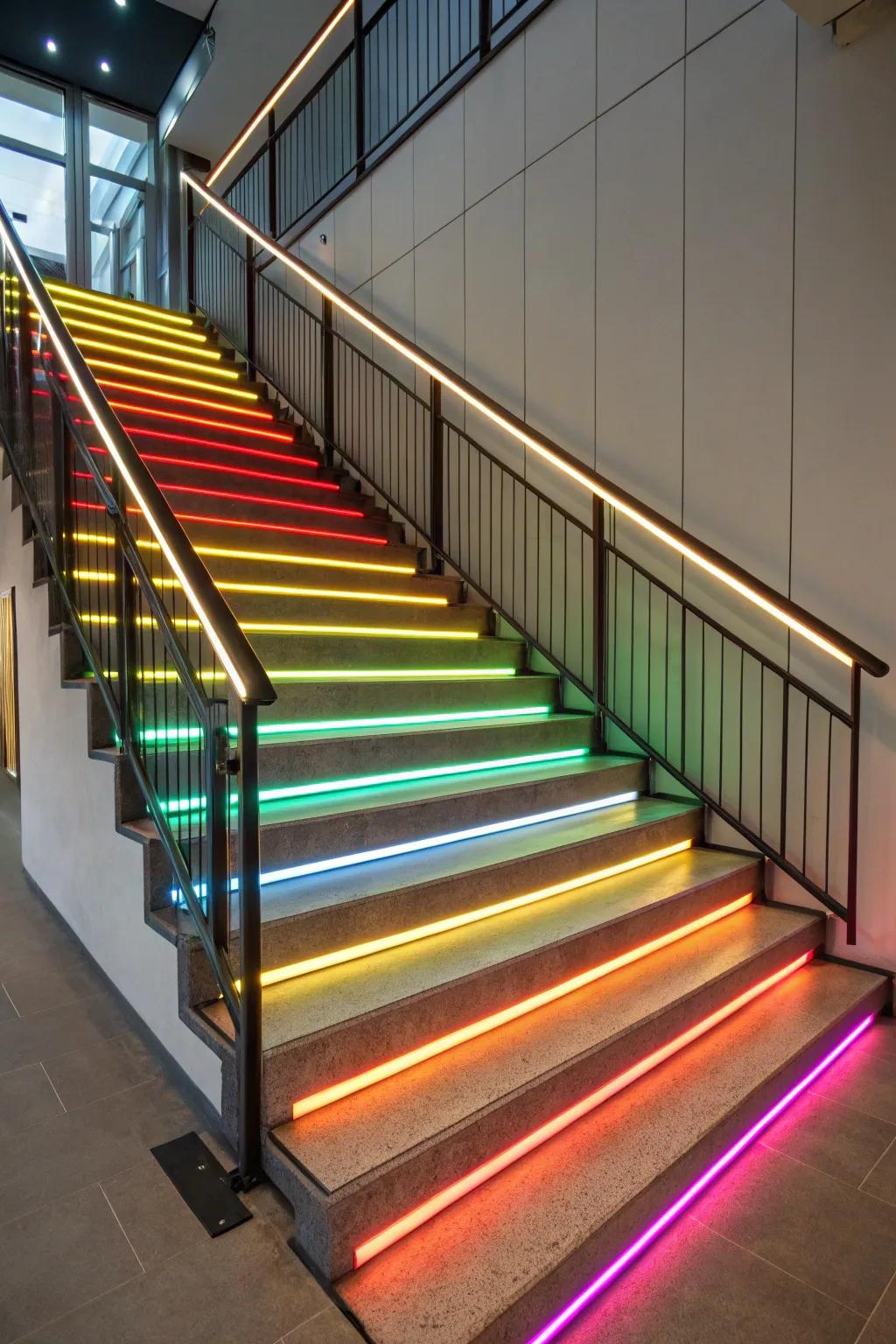 Neon illumination introduces a daring and contemporary vibe.
