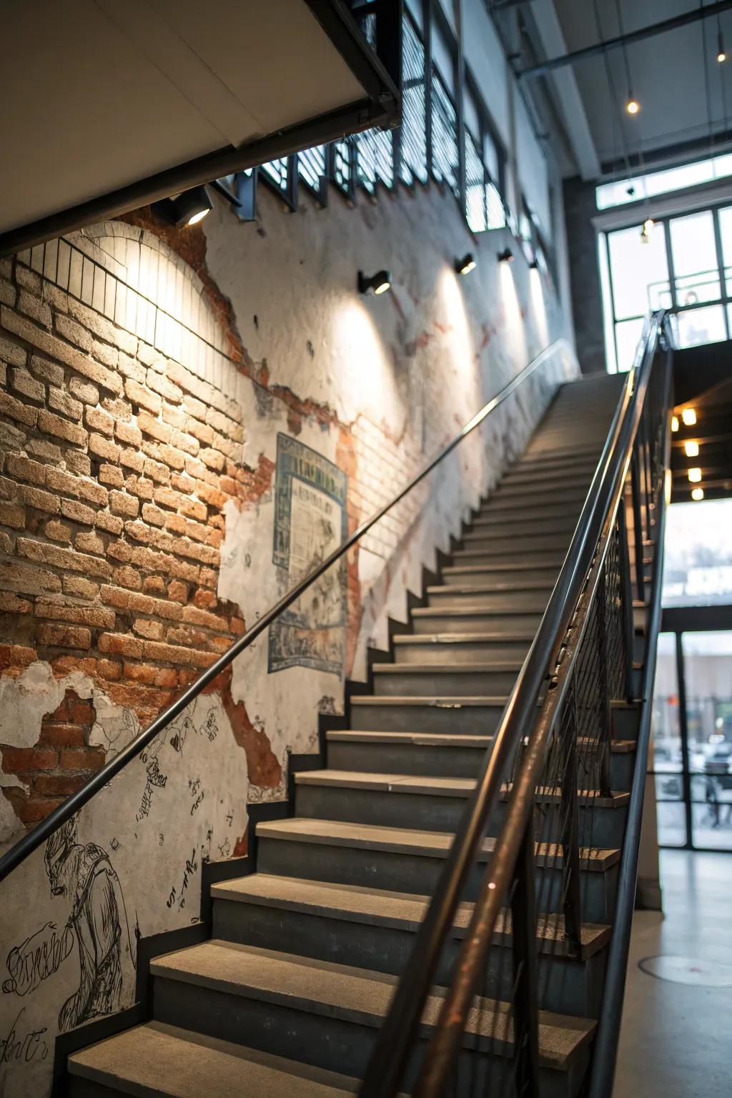 Add an edge with an industrial chic wall covering.