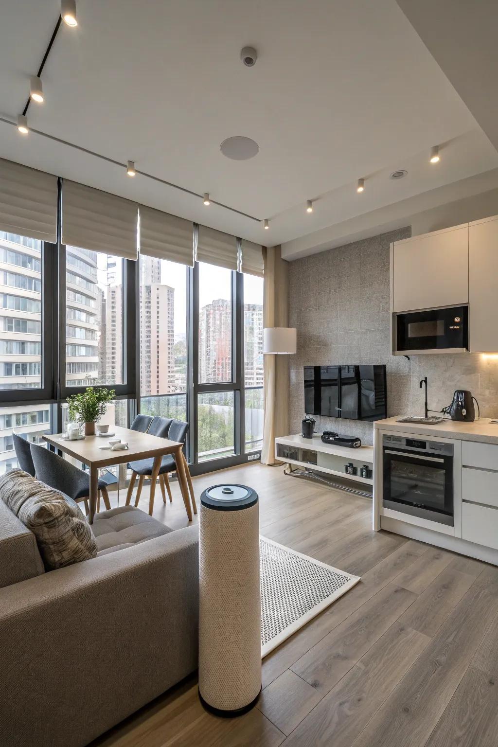 Smart technology adds convenience to studio living.