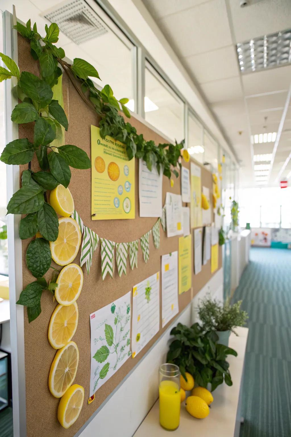 Introduce a refreshing twist to your board using a citrus drink theme.