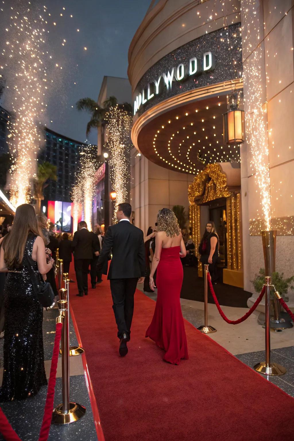 A glamorous Star-themed night featuring red covering treatment.