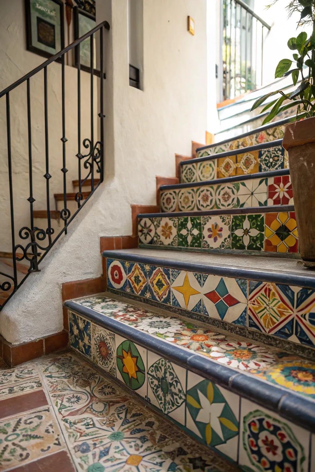 Patterned blocks inject a touch of the Mediterranean.