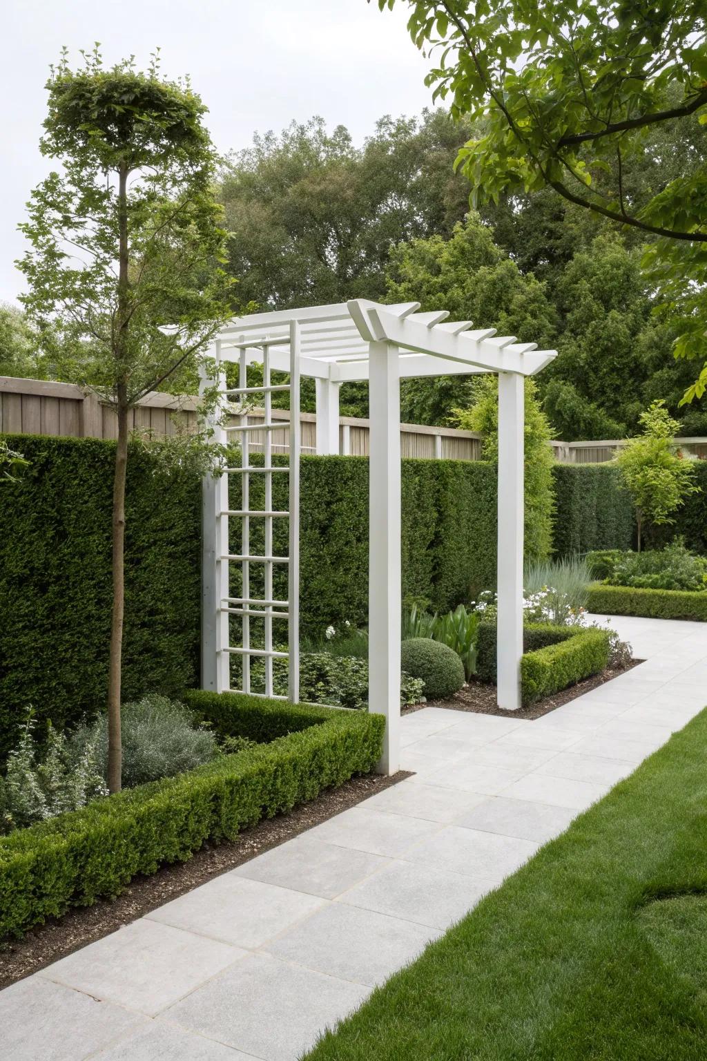 Achieve modern elegance with an understated trellis.