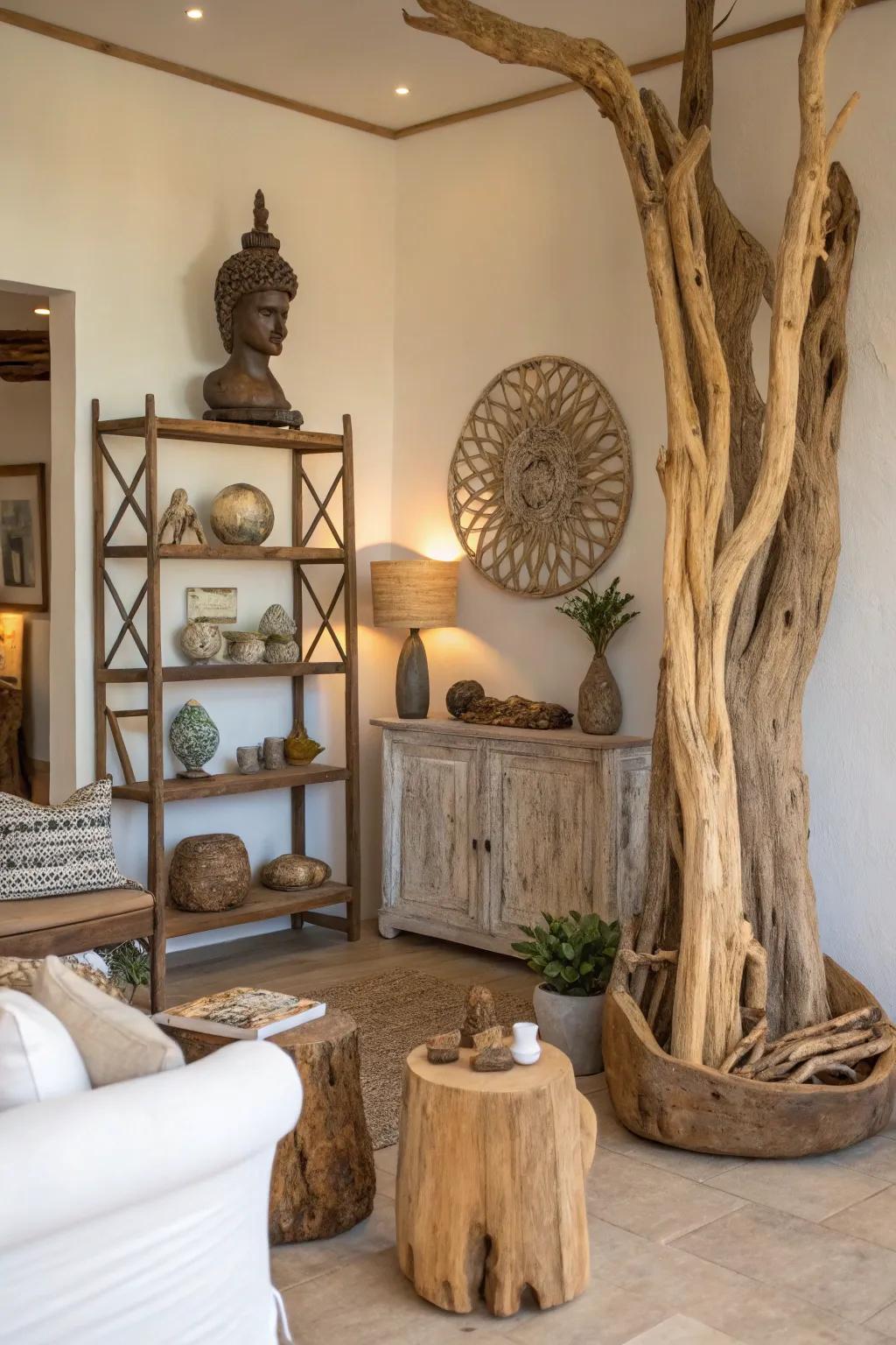 Wood accents add a natural detail to the design.