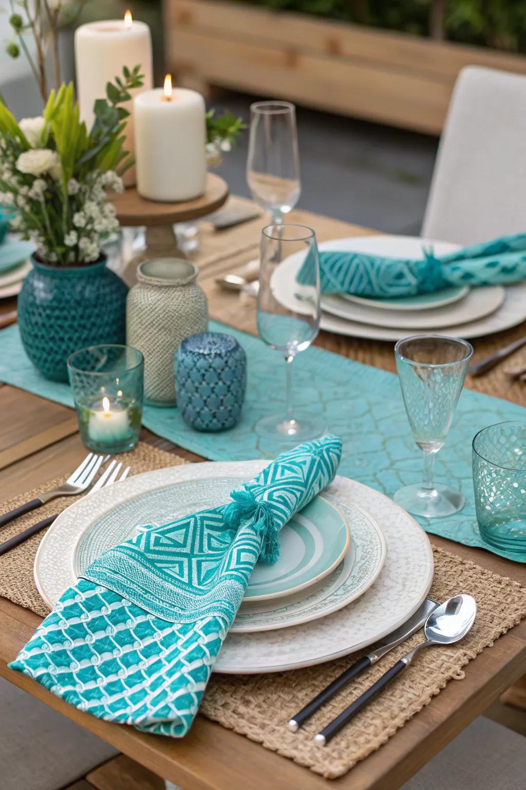 A blend of designs generates a playful and visually vibrant table arrangement.