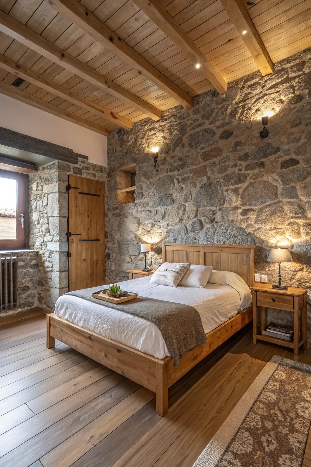 Natural materials enhance the country-style feeling of your Tuscan space.