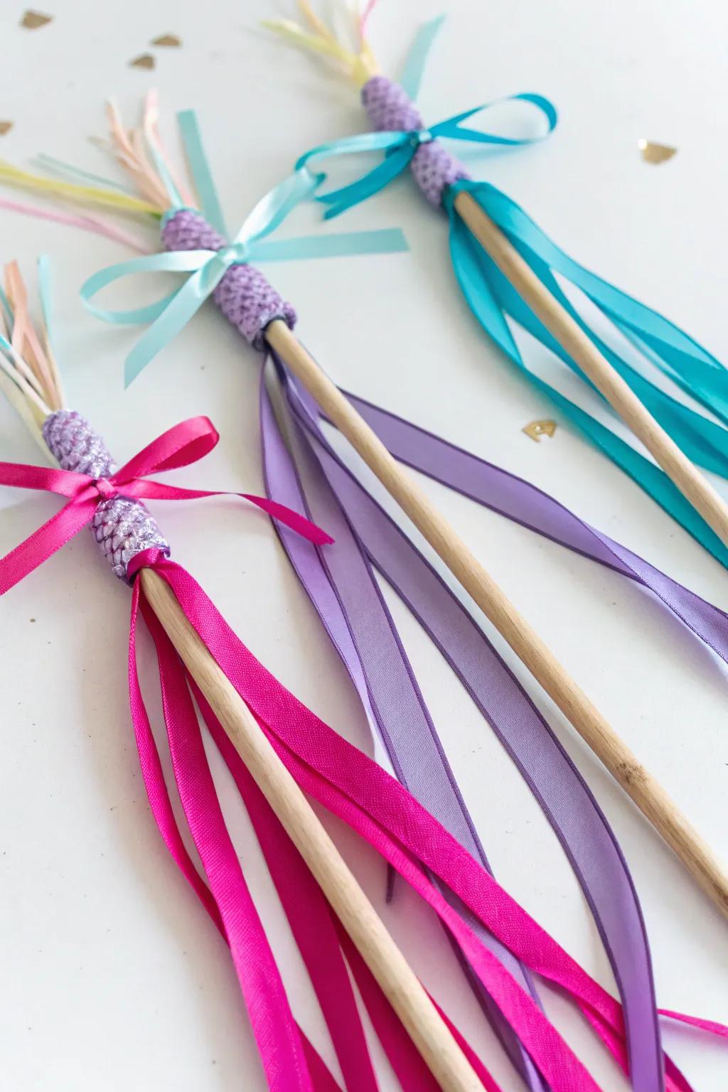 Captivating unicorn sticks crafted for young celebration attendees.