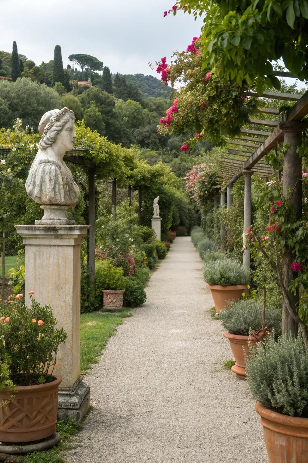 Focal centers along paths engage the senses and enhance garden journeys.