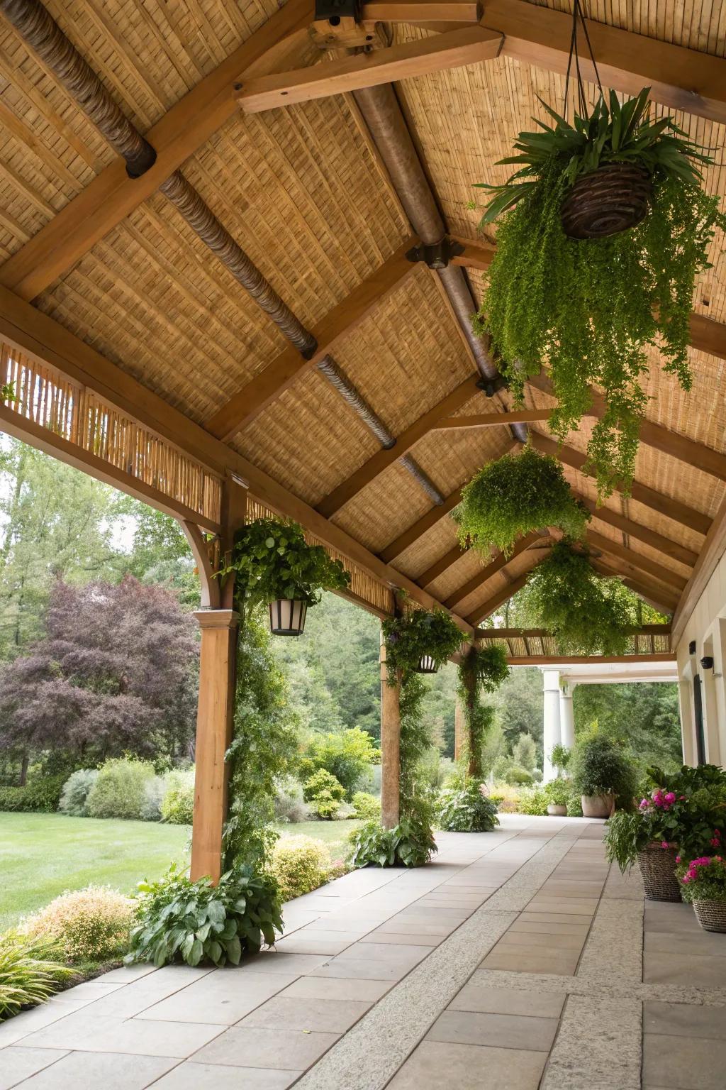 Create peace with nature-inspired ceiling designs.