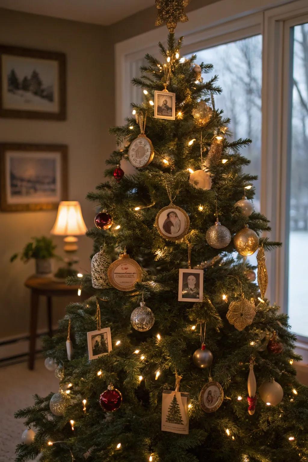 Family heirlooms add a personal story to the holiday decor.