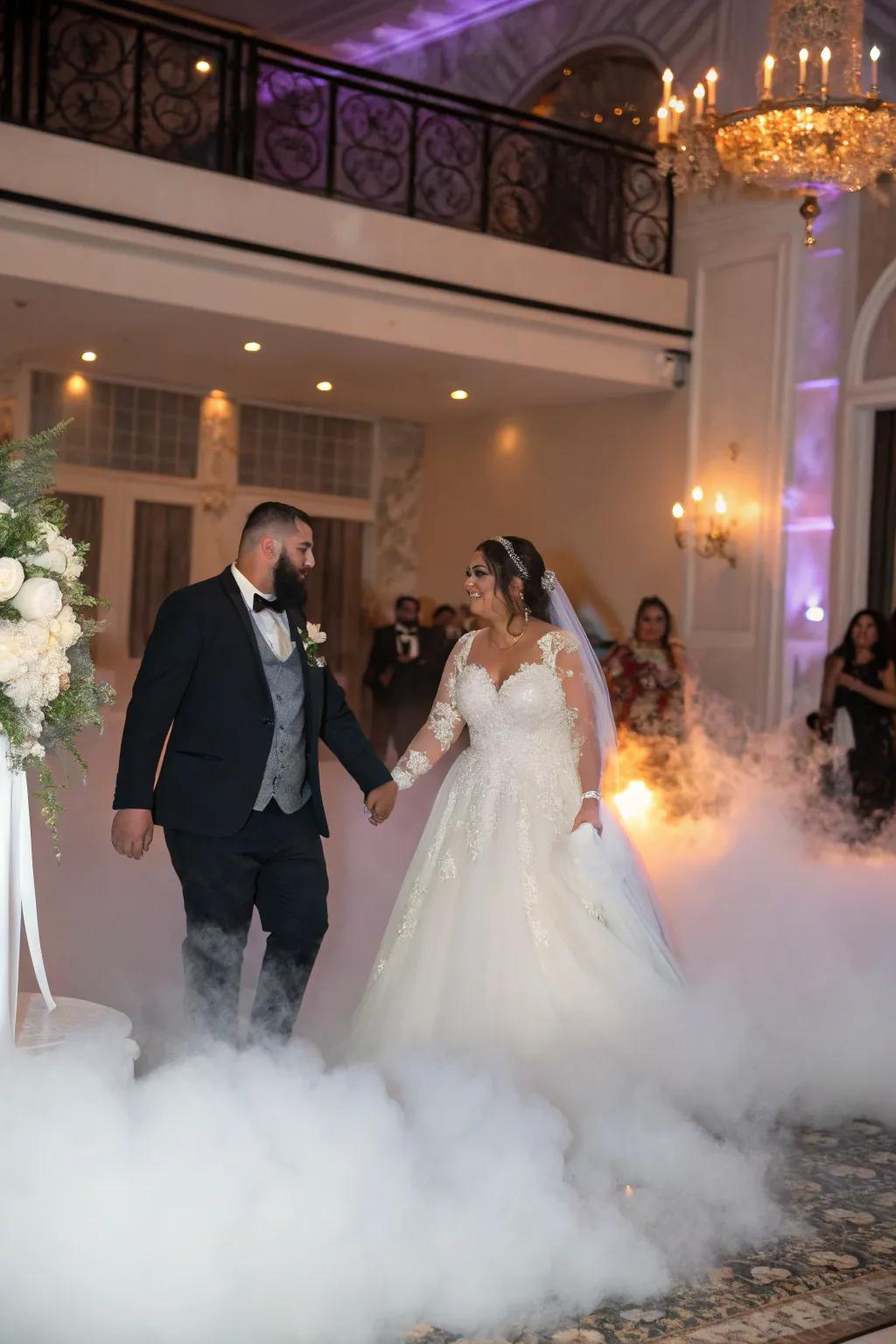 A mist effect injects drama and mystery into the duo's entrance.