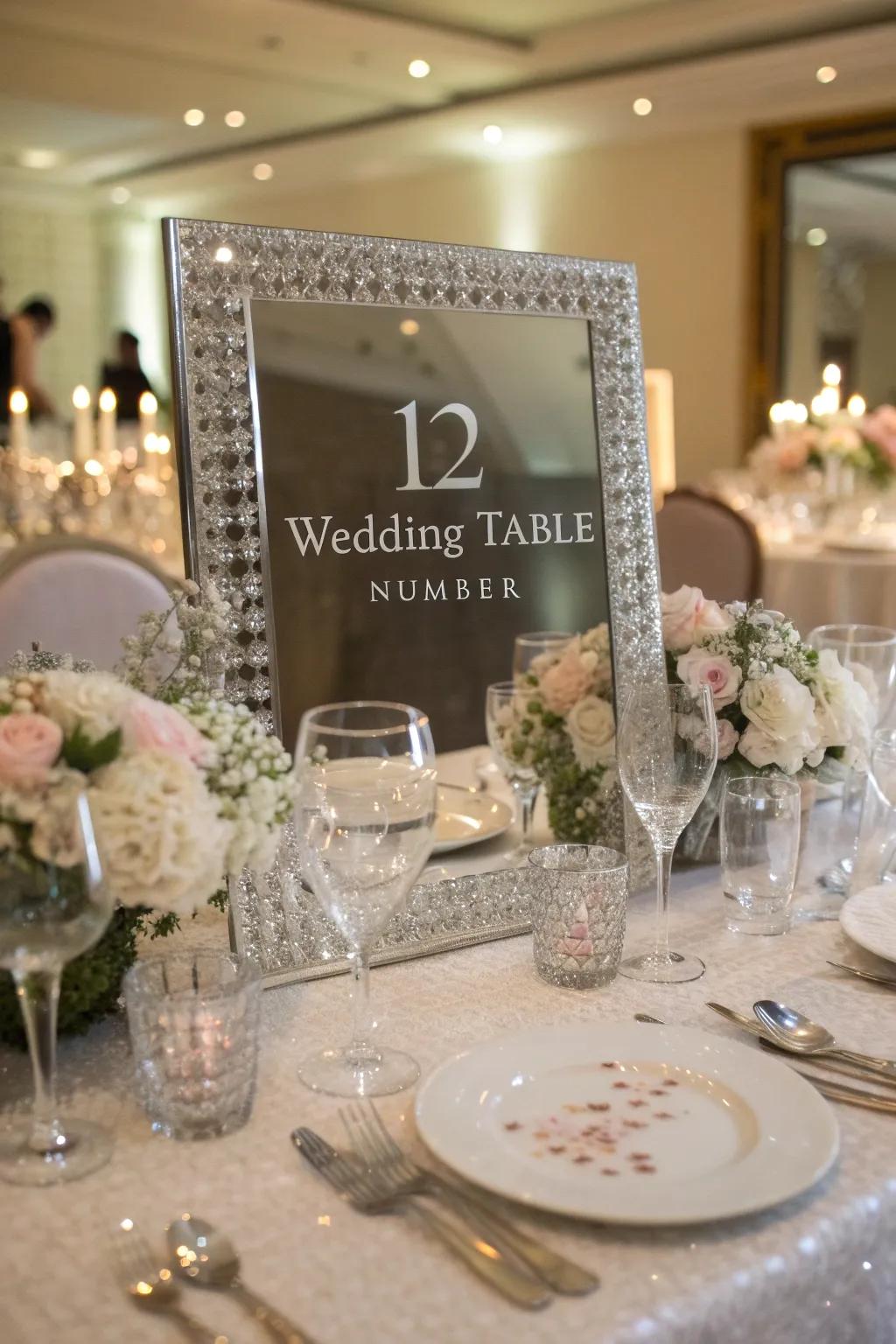 Mirrored table numbers give your d&eacute;cor a sophisticated touch.