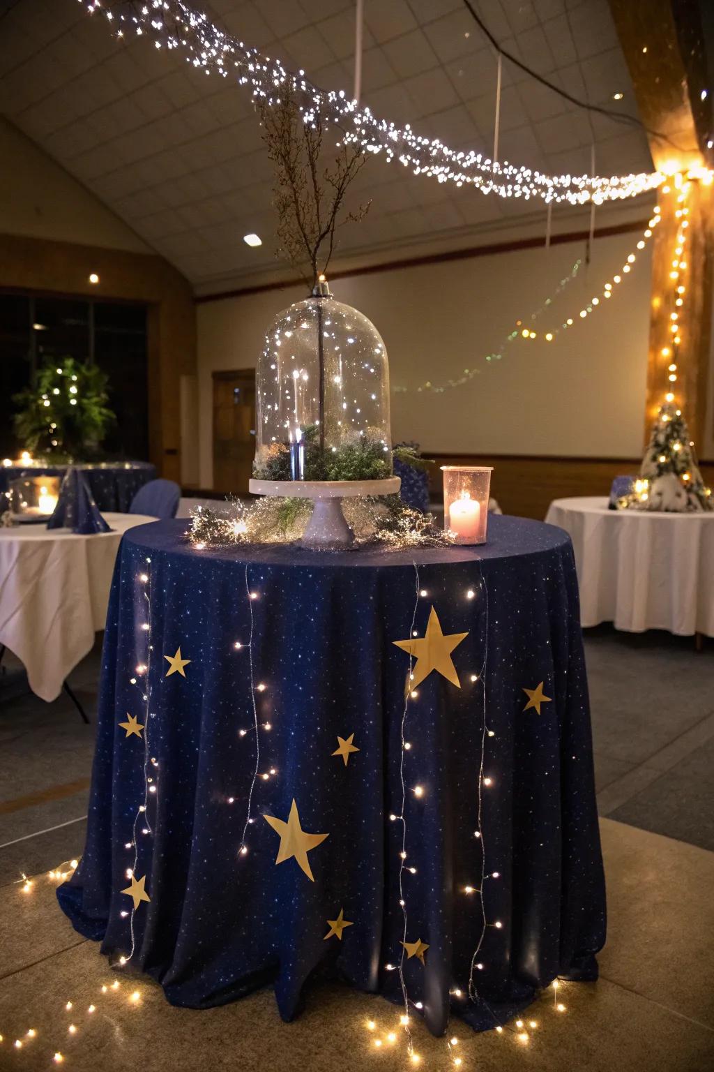 Starry centerpieces that transport guests to a magical night sky.