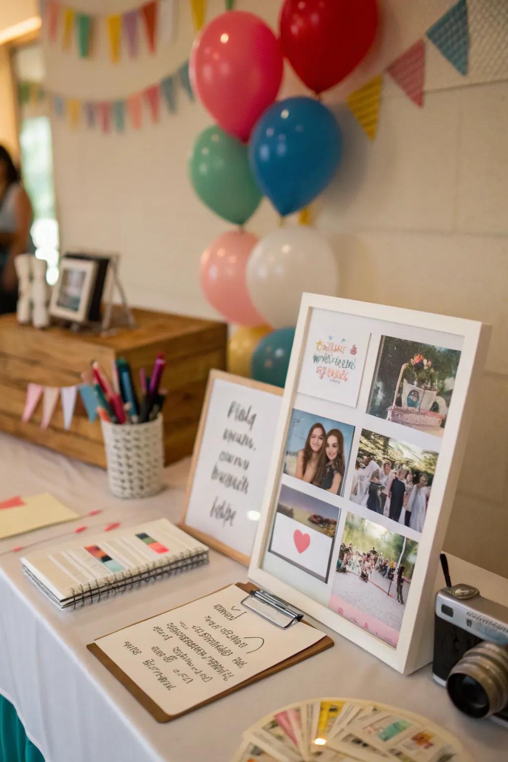 Capture memories with an interactive guest book.