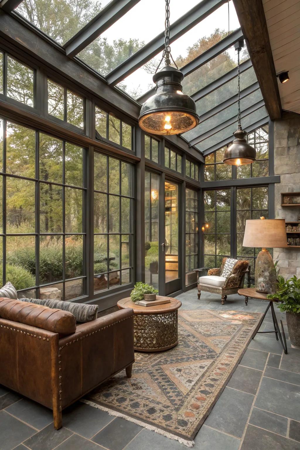 Unexpected textures adding modern flair.