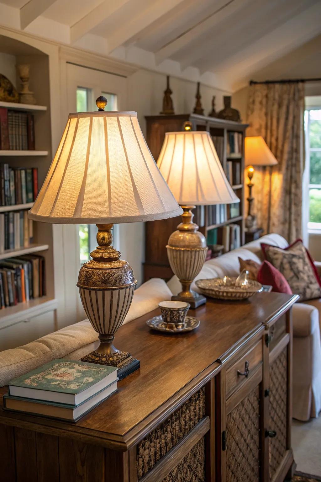 Vintage lamps instill charm and individuality into spaces.