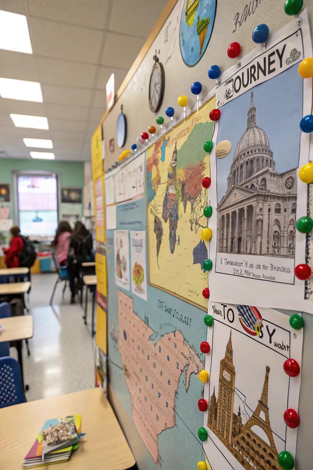 A journey-themed board that kickstarts the learning adventure.