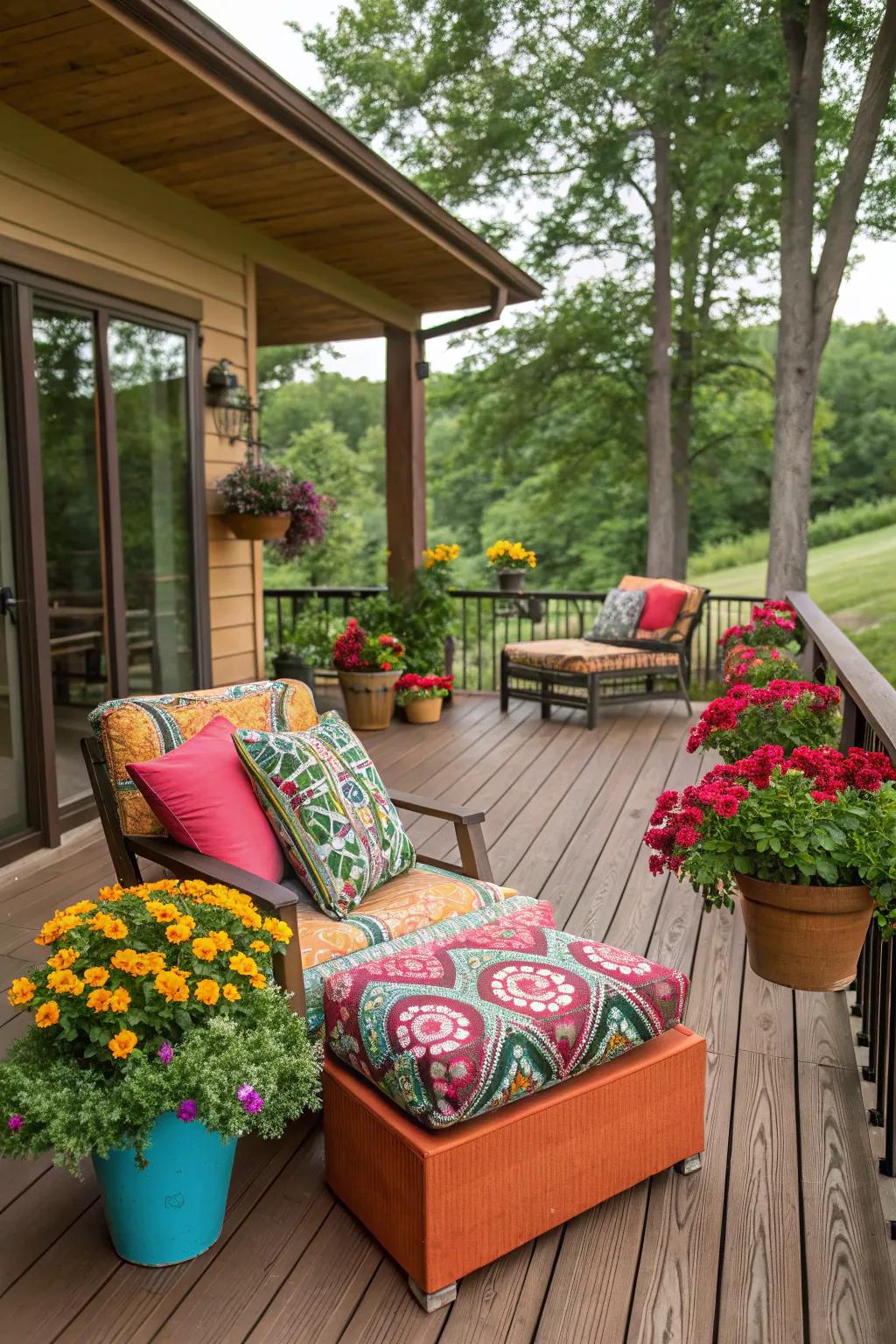 Strong colors fill energy and personality into your deck.