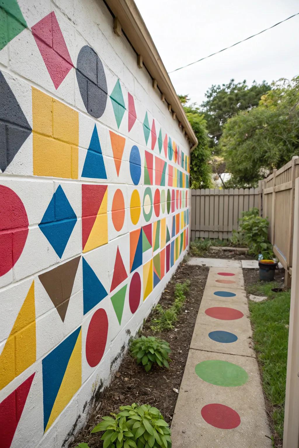 Shaped walls provide a modern edge.