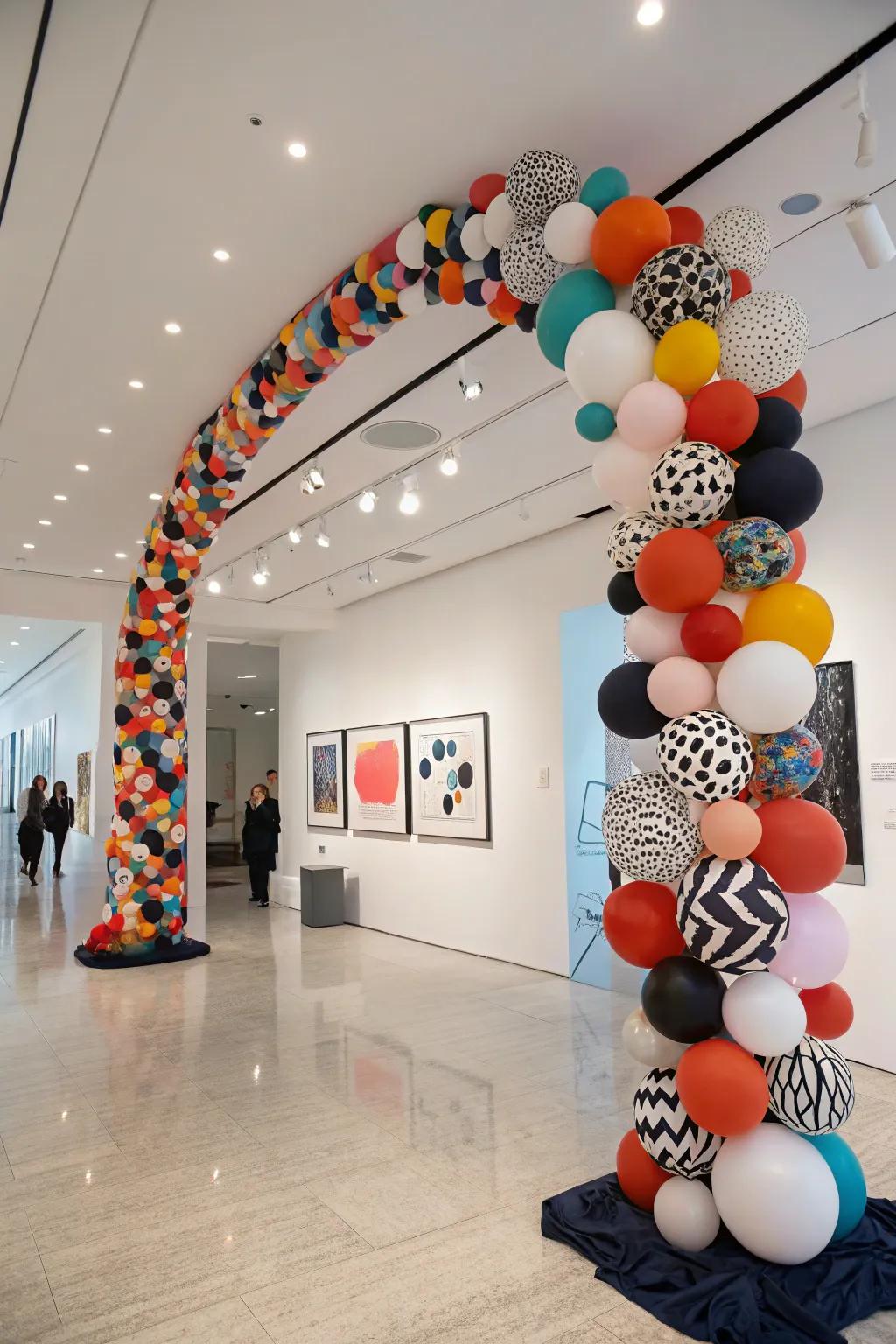 Artistic balloon garland for a bold statement.