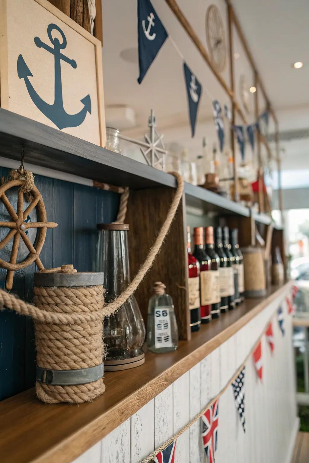 Themed shelves change your bar into a unique experience.