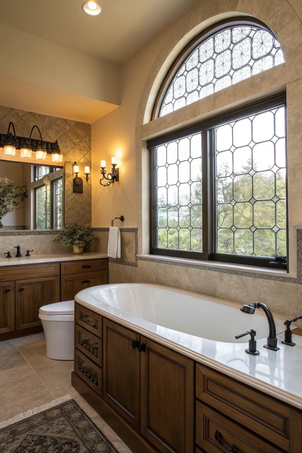 Modern vibe using colored glass for stylish peace of mind. #ModernDesign #SleekSpaces