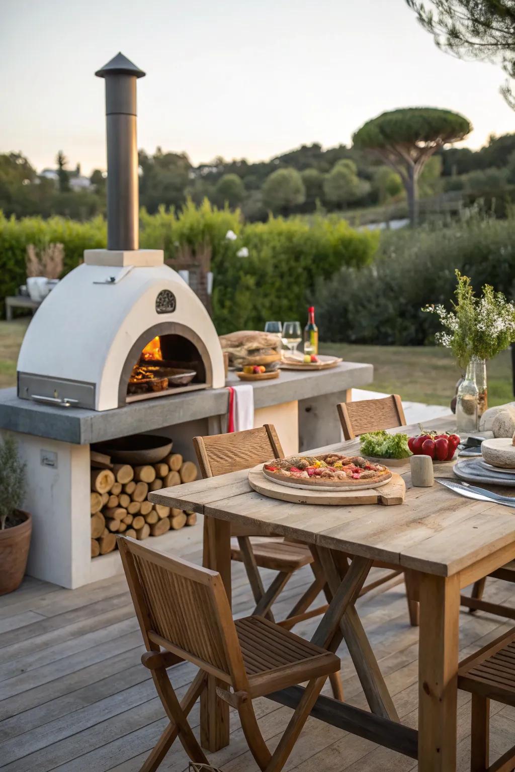 Elevate your BBQ game with a pizza oven inclusion.