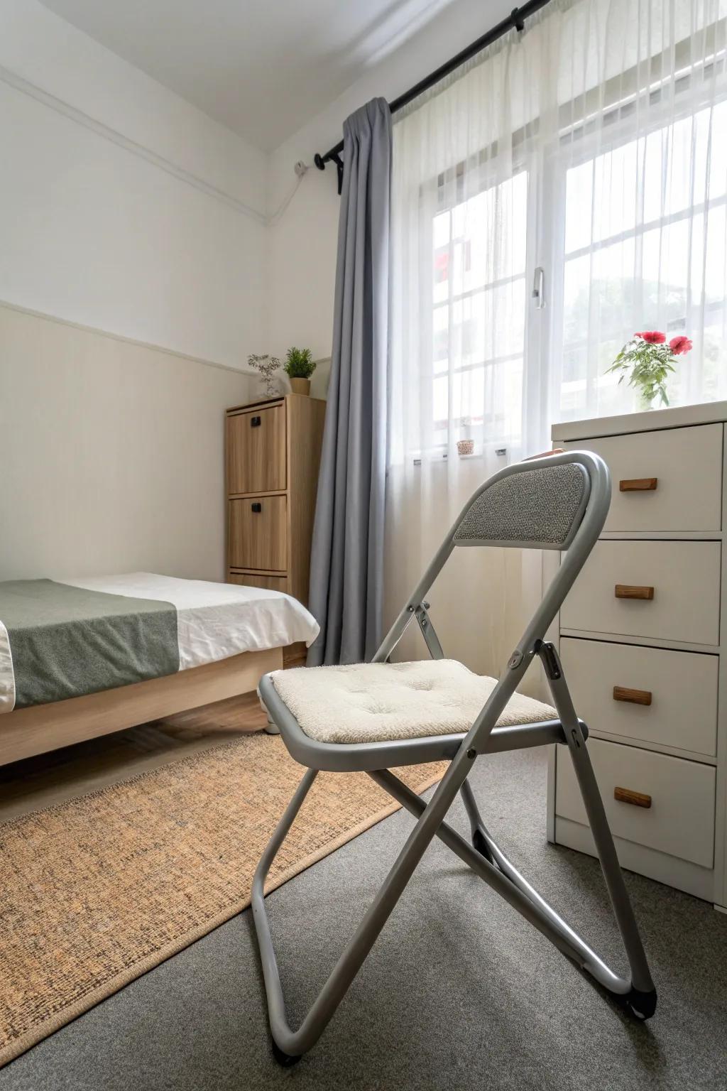 Folding chairs are perfect for small spaces.