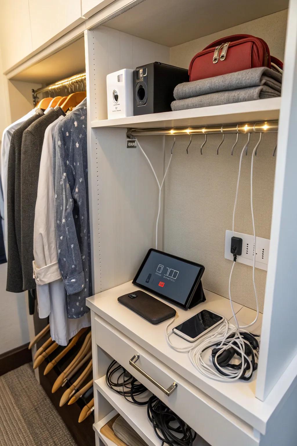 A charging station keeps your devices ready and organized.